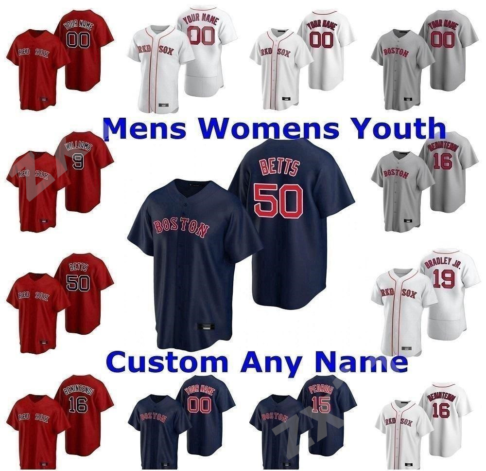 

New Boston 2020 Men Women kids Mookie Betts Jersey Andrew Benintendi Ted Williams Brandon Workman Nathan Eovaldi Red Sox Baseball Jerseys, Blue;black
