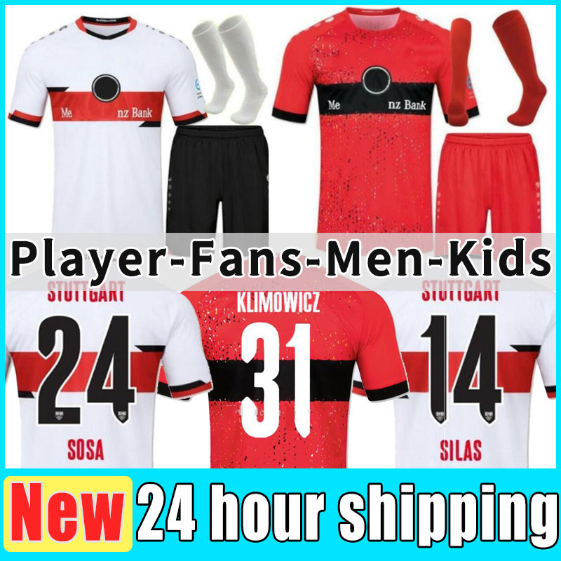 

2021 2022 VFB Stuttgart soccer jerseys KALAJDZIC DIDAVI WAMANGITUKA Gomez GONZALEZ MANGALA Men Kids Kits sock Full sets Football shirt Männer Kinder 21/22 goalkeeper, Home+patch