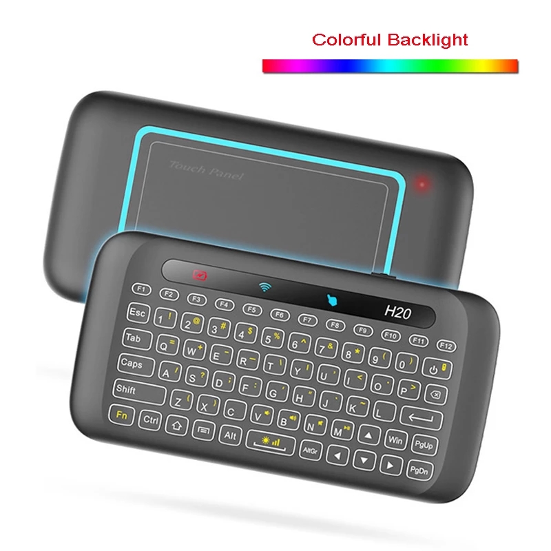 

Luminous H20 Mini Wireless Keyboard Backlight Touchpad Air Mouse IR Leaning Remote Control for Andorid Box Smart TV Windows
