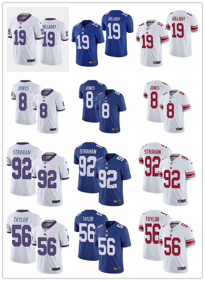 

Mens Womens Youth New YorkGiants19 Kenny Golladay 8 Daniel Jones 56 Lawrence Taylor 92 Michael Strahan Football Jerseys, Colour
