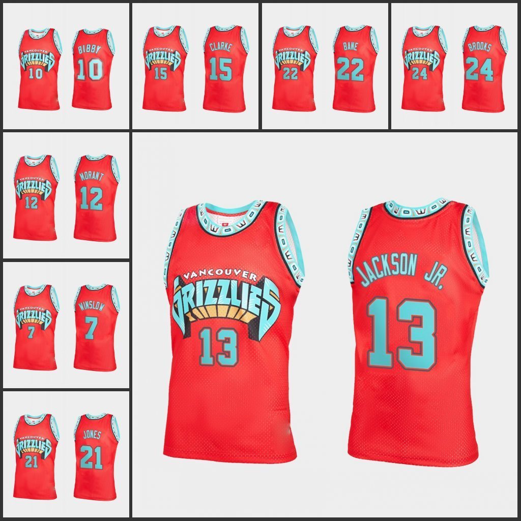 

Memphis's Grizzlies's Men Ja Morant Jaren Jackson Jr. Brandon Clarke Dillon Brooks Justise Winslow Custom Reload 2.0 Throwback Red Jersey, Black;red