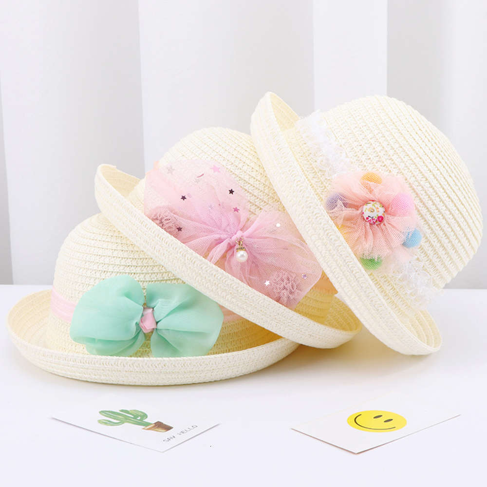 

children's straw hat summer girl sun cute Sun Hat Baby, Yellow