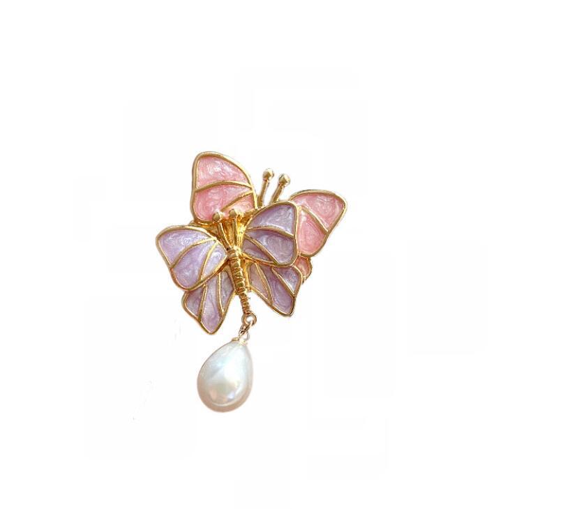 

Pins, Brooches CSxjd Vintage Simple Butterfly Oil Drip Enamel Exquisite Brooch