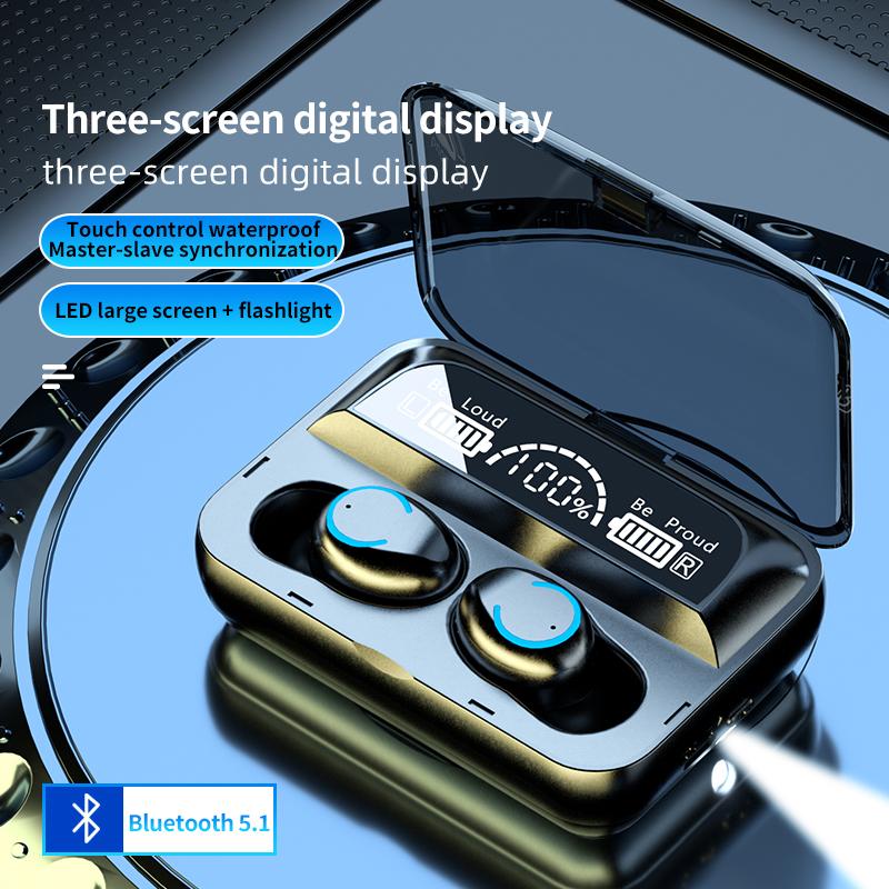 

Wireless Earbuds TWS Earphone Mini Touch Control Bluetooth 5.1 Sport Universal Portable Headset Earpiece For Mobile Phone, Black