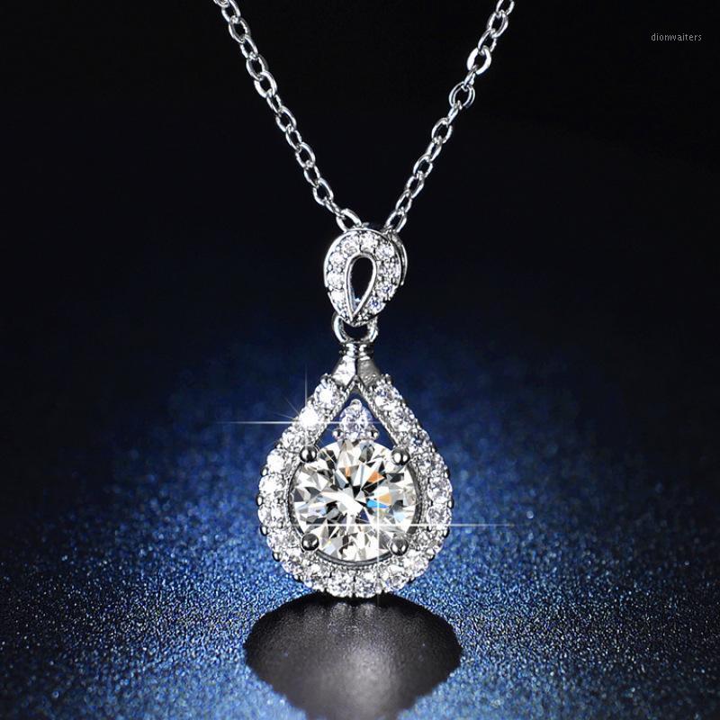 

Cubic Zirconia Necklace Chain Female 2 Water Drop Pendant Fashion Clavicle Jewelry Wholesale Gift Accessory Chains