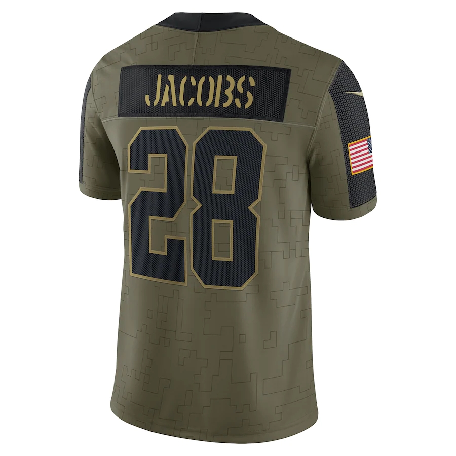 

LasVegasRaidersMEN WOMEN YOUTH Bo Jackson Darren Waller Josh Jacobs 2021 Salute To Service Limited football Jersey