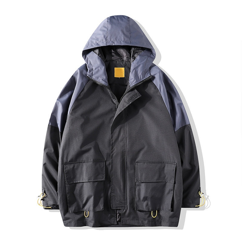 

New 2021 Men Spring Harajuku Bomber Jacket Male Casual Fashion Waterproof Hooded Jackets Clothes Mens Windbreaker Coat V3e5 Exbu, Black