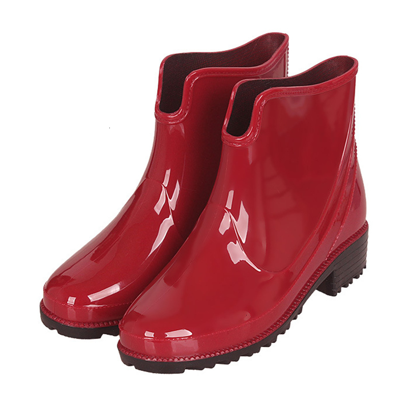 

2021 Women Rain Boots Non Slip Patent Leather Wateproof Woman Shoes Low Heels Plus Size Ladies Casual Fashion Pumps New Gesw F9GX, Blue