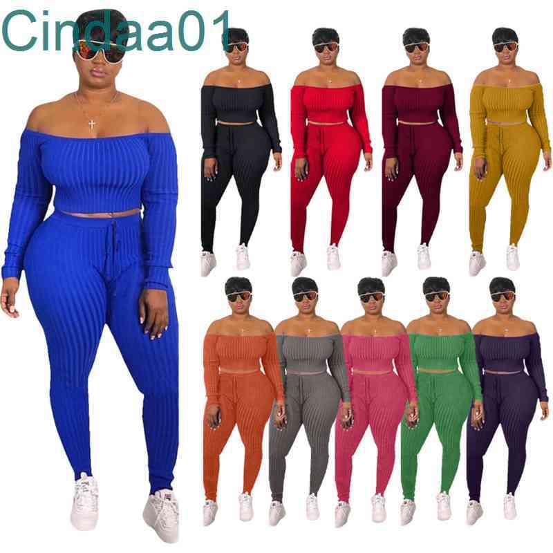 

Women Tracksuits Two Pieces Designer Off Shoulder Outfits Hoodies Leggings Sexy Trousers Bodycon Pants Crop Top Fall Sportwear 10 Colours, Purple