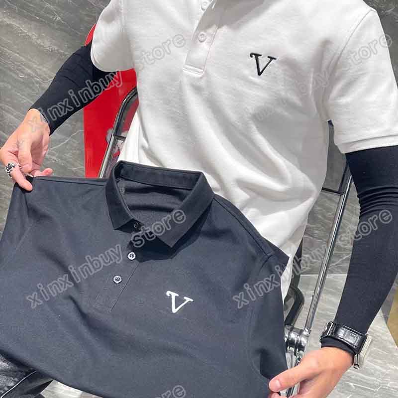 

21ss men printed t shirts Letter embroidery clothes short sleeve mens tag letters polo blue Apricot, White;black