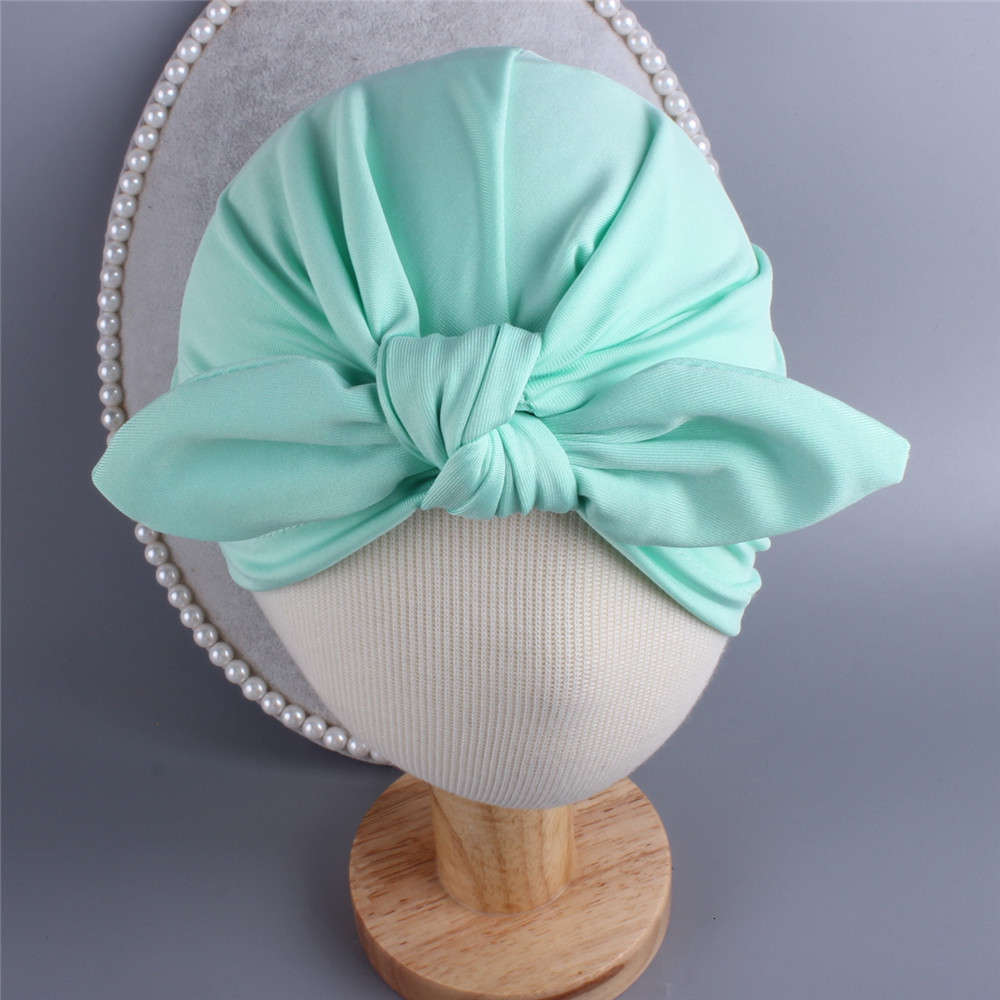 

Children's hat rabbit ear milk silk boys and girls Baby Hat elastic handmade jewelry, Yellow