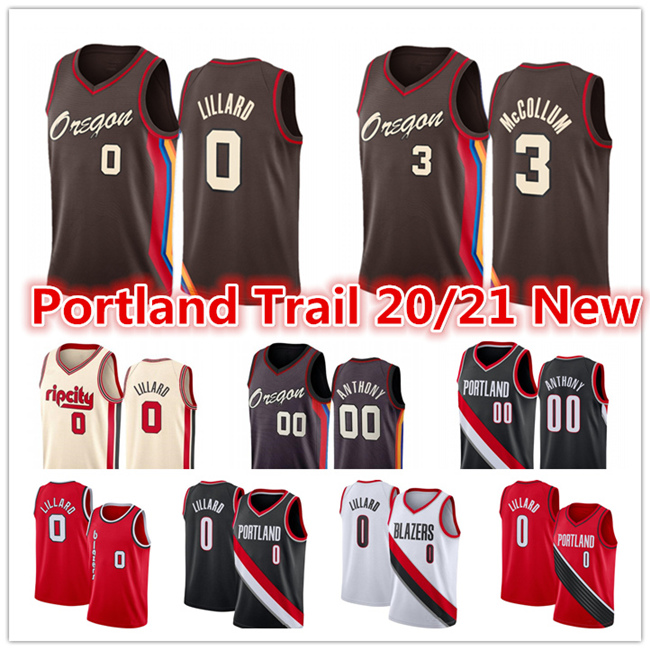 

Men's New Damian 0 Lillard Jersey Carmelo 00 Anthony CJ C.J. 3 McCollum Red Portland Trail Blazers City Basketball Jerseys, Black;red