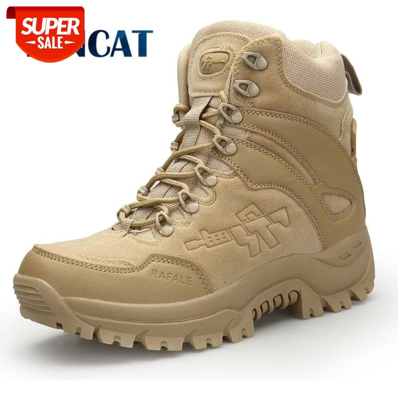 

Vancat Big Size 39-46 Desert Tactical Mens Boots Wear-resisting Army Boots Men Waterproof Outdoor Hiking Men Combat Ankle #qu0R