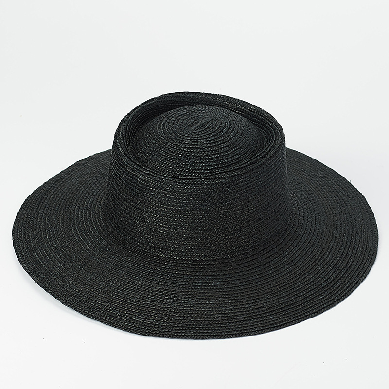 

2021 New Black Hats for Women Men Summer Sun Wide Brim Fedora Straw Beach Seagrass Outdoorsman Derby Gambler Hat Zpkd