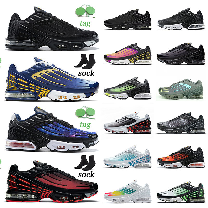 

Hot Tn Authentic tns iii mens womens running shoes lightweight mesh plus tennis sport sneaker men stripe black white light blue sliver sneaker cushioned trainer, N34 39-45