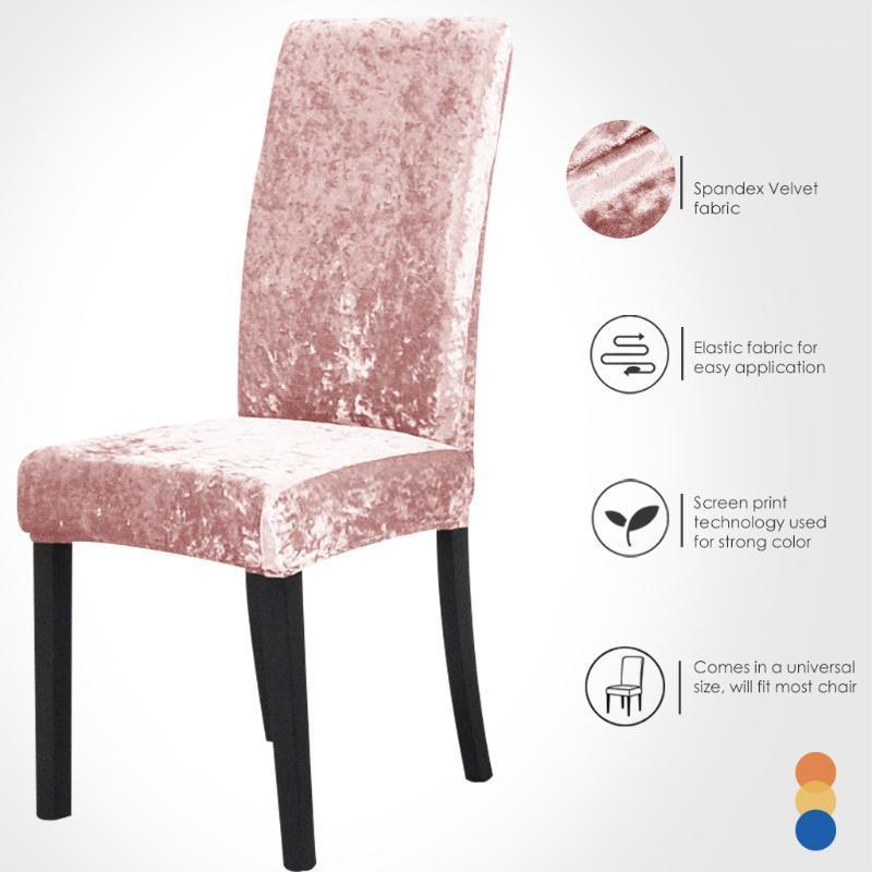 

Chair Covers Velvet Spandex Solid Color Coverfor El Banquet Wedding Universal Size Sillas De Comedor