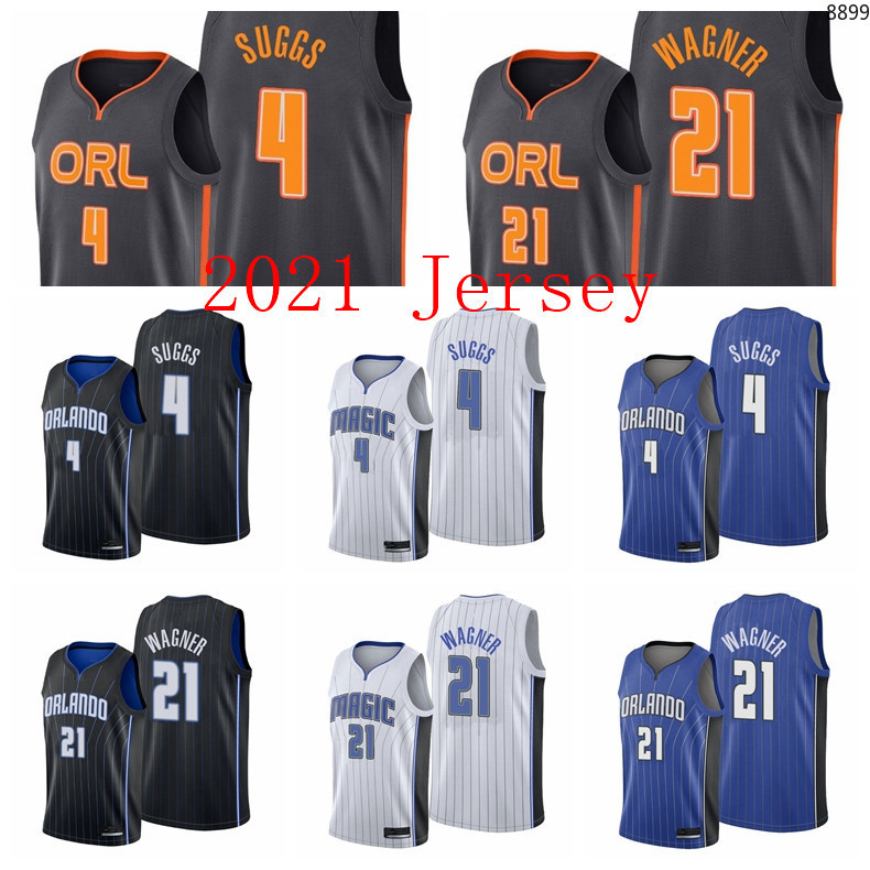 

2021 Draft 4 Jalen Suggs 21 Franz Wagner Basketball OrlandoMagicMen White Jersey Edition City Size S-3XL, Black