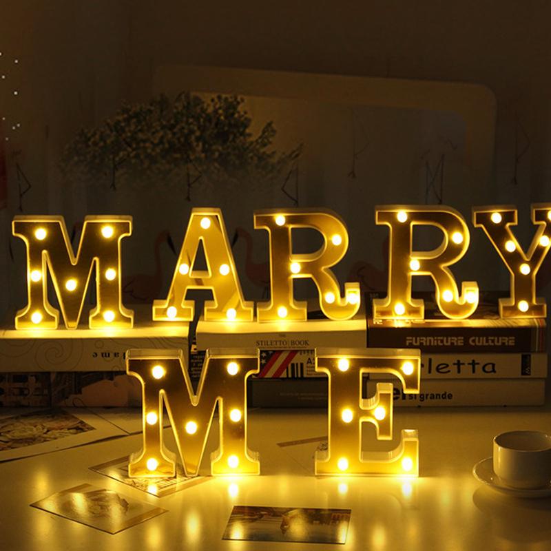 

Night Lights EeeToo Alphabet LED Letter Light Christmas Wedding Marquee Sign Letters Decoration DIY Home Club Lamp