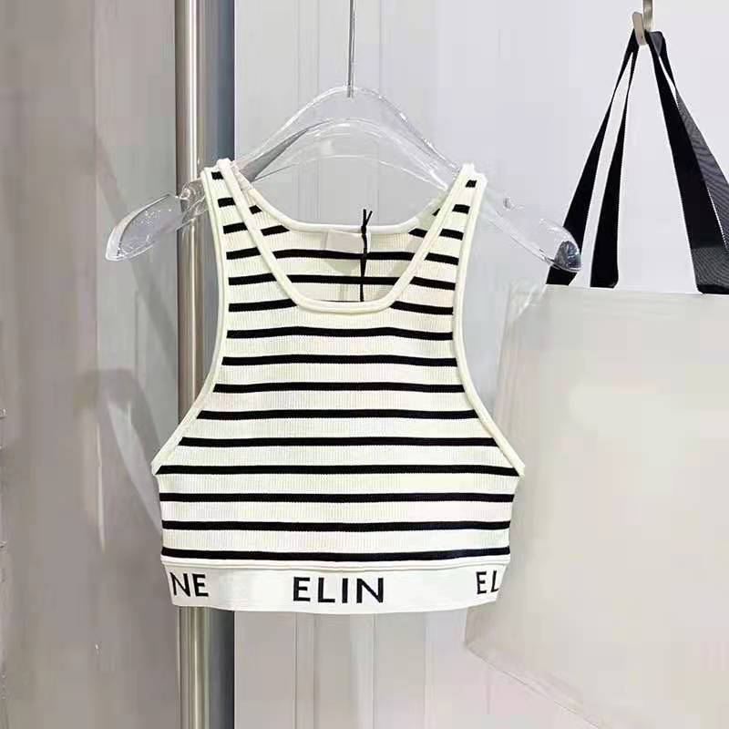 

2021 FW White Black Striped k Women Sweaters Designer Sleeveless Tank Pullovers Womens Letter Print Jumpers 72466, Black white striped