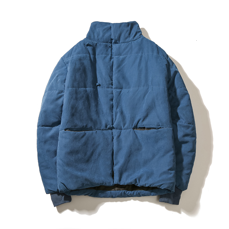 

Chinese Style Winter Clothes Hip Hop Mens Jackets and Coats Solid Streetwear Thick Men Jacket Coat 2021 New W5zs, Sky blue