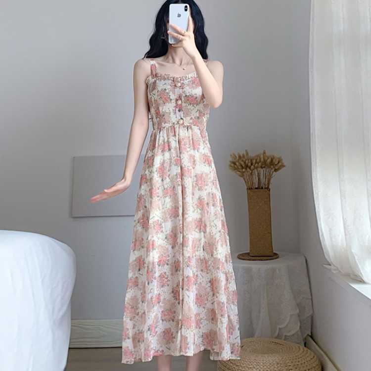 

Women Summer Embroidery Floral Midi Dress Vintage Franch Style Female Strapless Casual Holiday Lady Boho Party Vestido 210526, Photo color