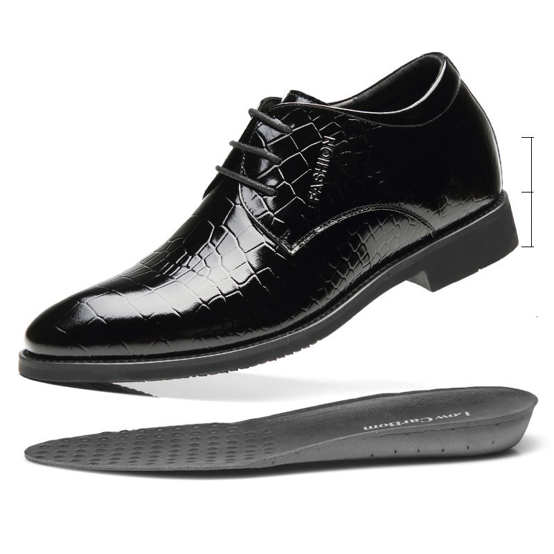 

dress shoes misalwa sapatos masculinos de couro invisÃ­vel, elevaÃ§Ã£o formal 5 a 7 cm, para negÃ³cios na altura, inverno e primavera u9yh, Black
