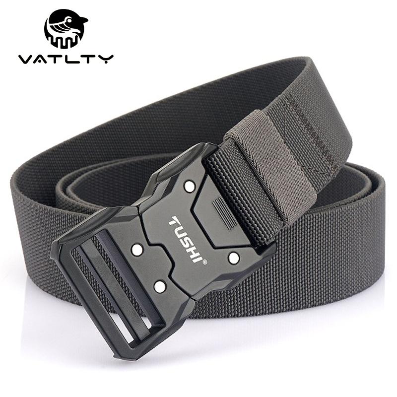 

Belts VATLTY Quick Release Elastic Belt Men Hard Alloy Buckle Strong Real Nylon Women Stretch Outdoor Sports Work Male, Black;brown