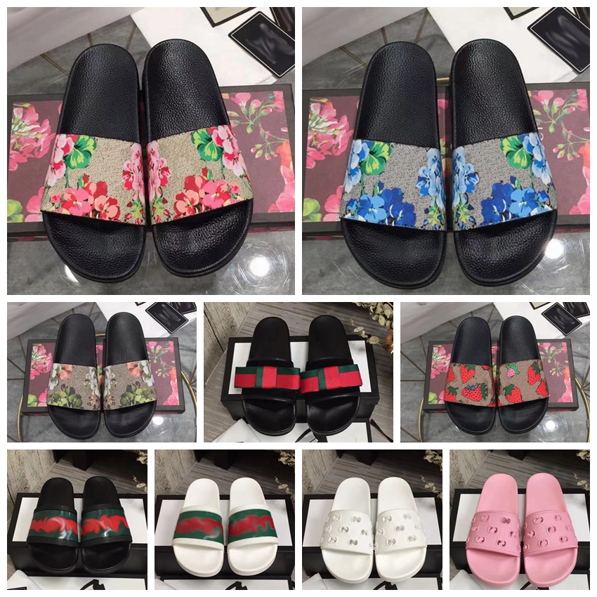 

Designer Slides Mens Women Slippers Summer Sandals Beach Slide Flat platform Ladies Sandali Bathroom Home Shoes Flip Flops Striped Causal Slipper With Box 35-48, 37