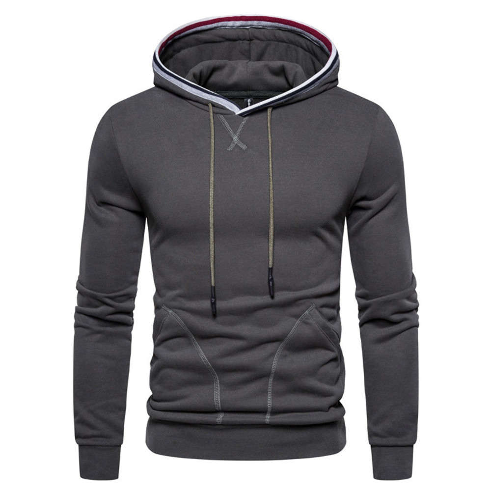 

New cotton solid color slim Pullover men's sweater quality coat, Black