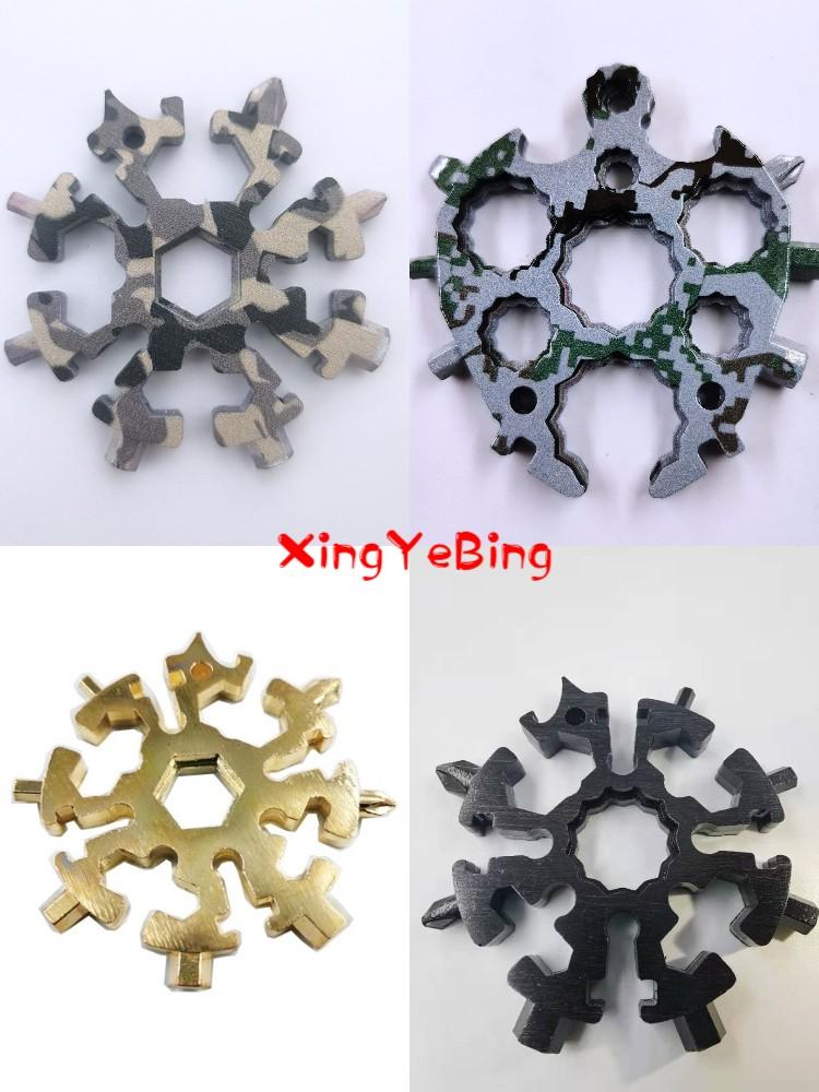 

Keychains 18 In1 Snowflake Multi Pocket Tool Keychain Spanner Hex Wrench Multifunction Screwdriver Multipurpose Camp Survive Outdoor Hike, Silver