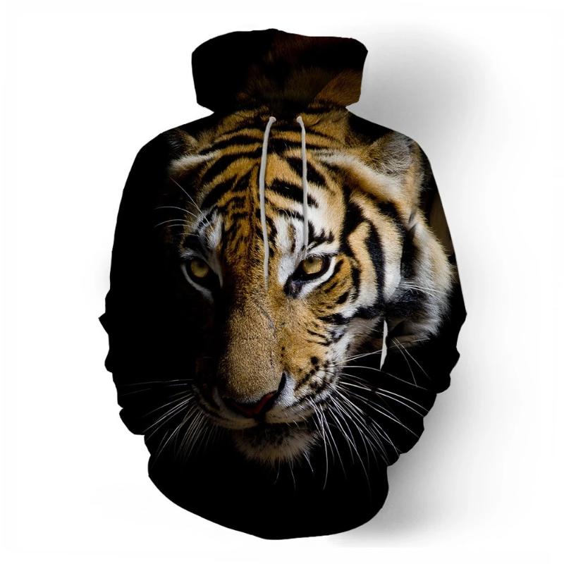 

Men's Hoodies & Sweatshirts 2022 Colorful Flame Tiger Hoodie 3d Fluorescence Sweatshirt Men/Women Four Seasons Coat Clothing Funny Jacket Bl, Black