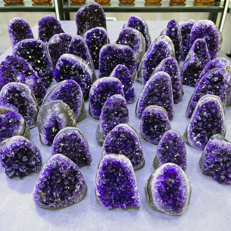 

Decorative Objects & Figurines Natural Ametista Amethyst Geode Quartz Cluster Crystal Specimen Energy Healing Thunder Egg Wholesale