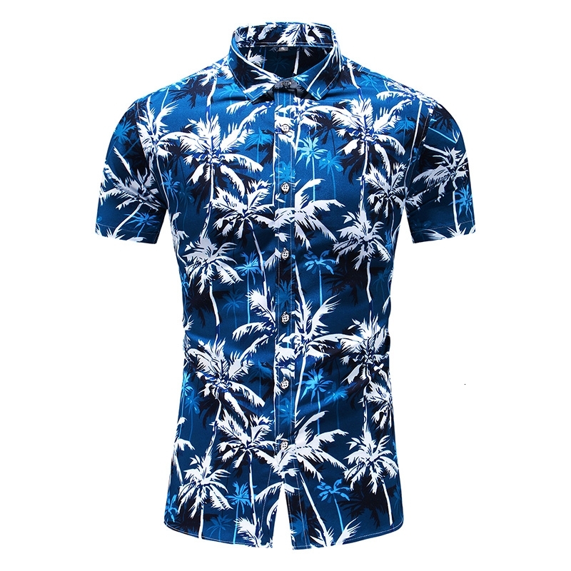 

New Fashion Flower Design Short Sleeve Casual Shirts Men's Hawaiian Blouse 2021 Summer Clothing Plus Asian Size 5xl 6xl Brxb, C210 2