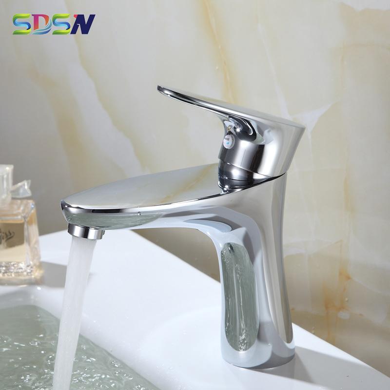 

Bathroom Sink Faucets Chrome Basin Faucet SDSN Bathtub Water Cold Mixer Tap Quality Brass Taps