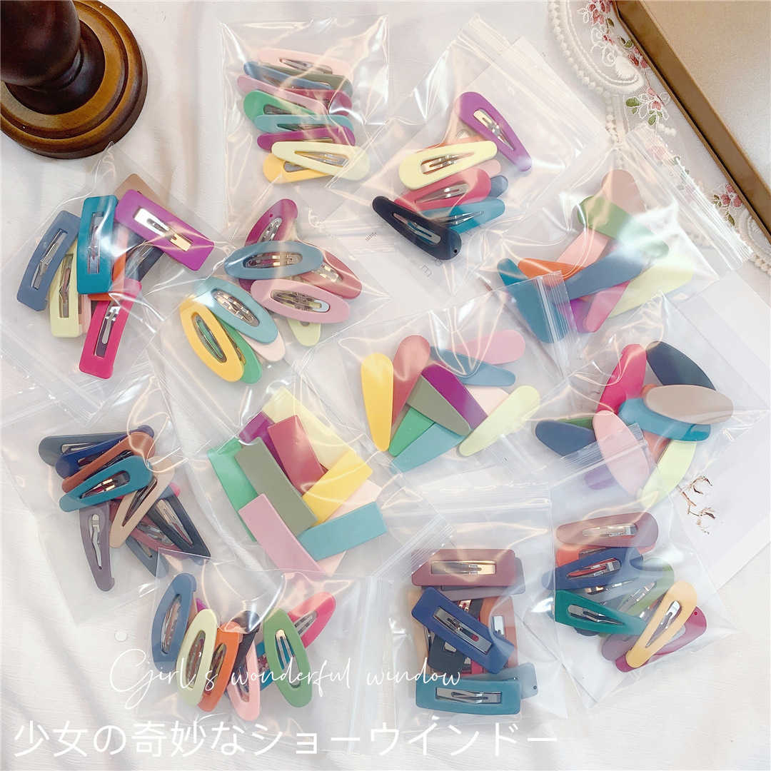 

Korean version girl side bangs BB hairpin headdress color frosted broken hair clip square, Water drop hollowed out 3#