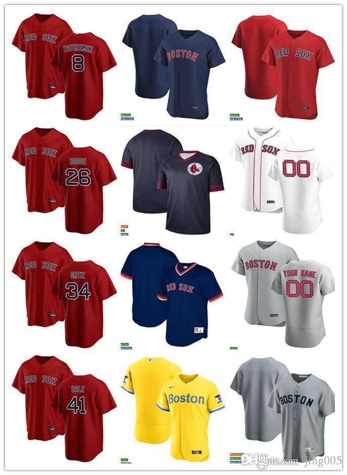 

Men Women Youth 34 David Ortiz 41 Chris Sale 26 Wade Boggs 8 Carl Yastrzemski Custom Baseball Jersey 2021 City Connect Blank red white gray yellow, Blue;black