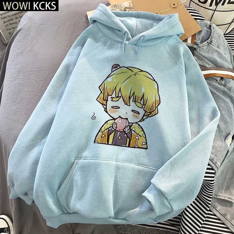 

Kawaii Clothes Demon Slayer Pullover Kimetsu No Yaiba Hoodie Sweatshirt Agatsuma Zenitsu Fall Hoodies Streetwear Women 211019, 00