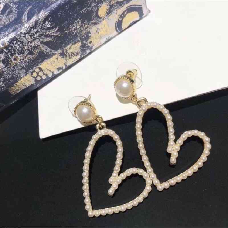 75%OFF Outlet new earrings years old family&#039;s peach heart obvious women&#039;s Brass 925 silver needle versatile Earrings-image-711290466