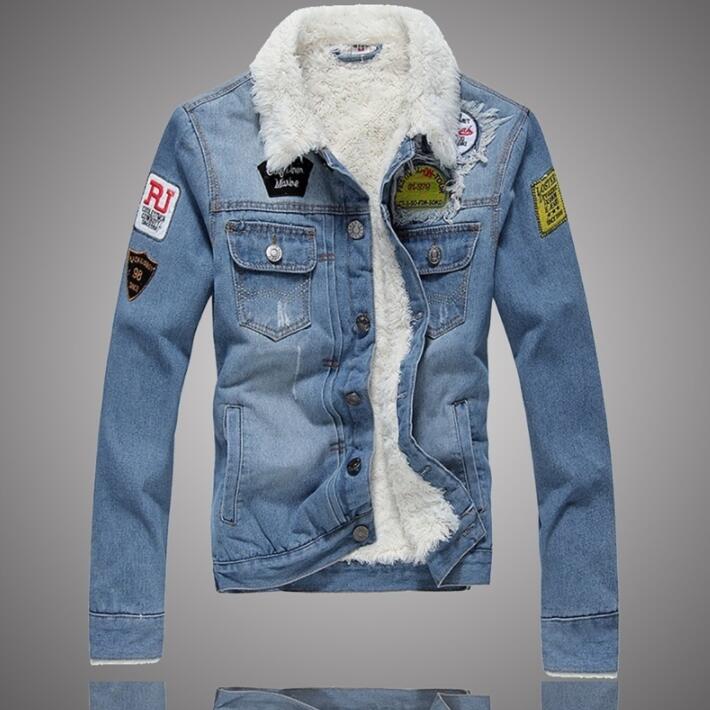 

21SS Luxury Designer Men Jacket and Coat Trendy Warm Fleece Thick Denim Jacket Winter Fashion Mens Jean Outwear Male Cowboy TOPS Size M, Customize