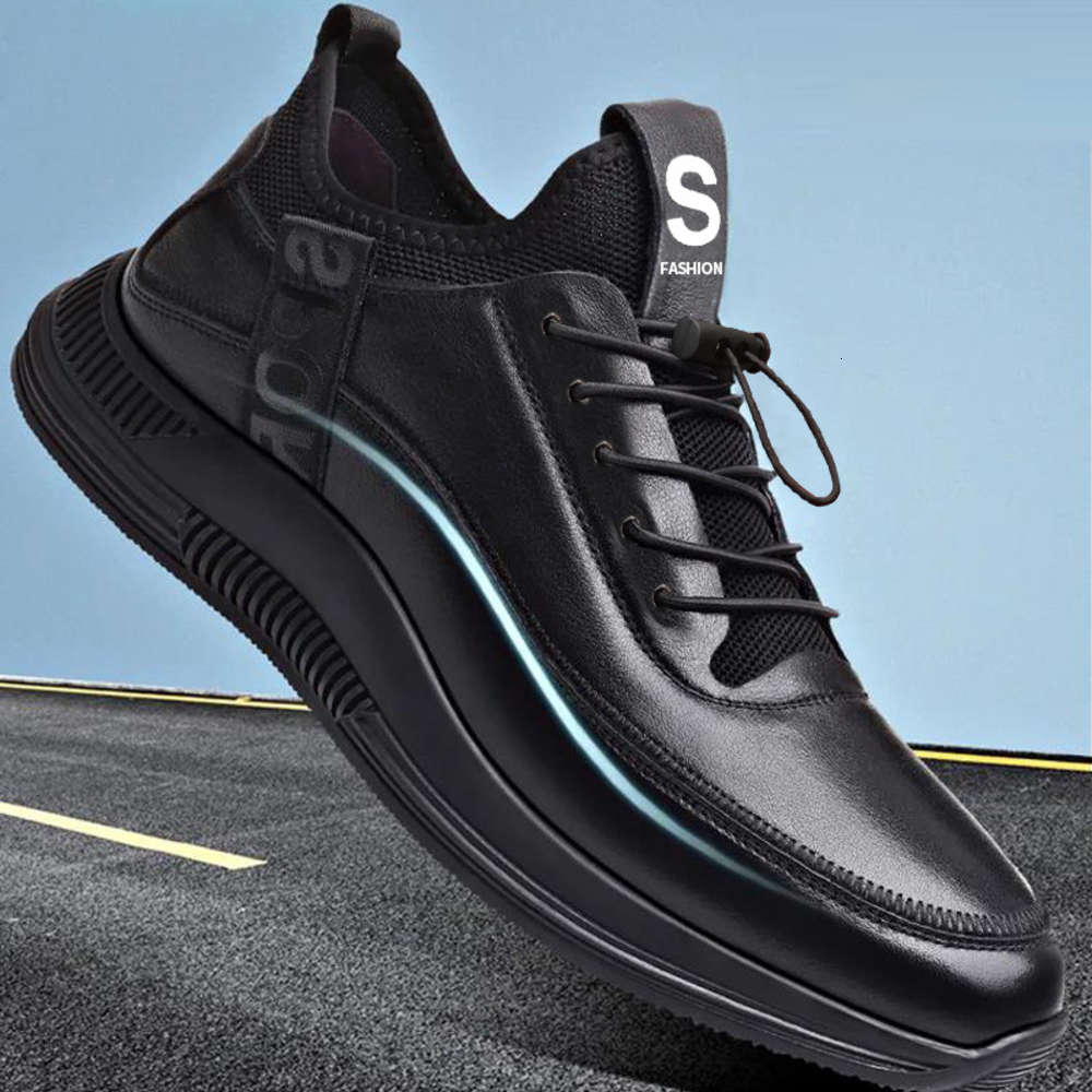 

Leather Korean version board black lazy people's feet, fashionable shoes, men's low top casual shoes, Black;white