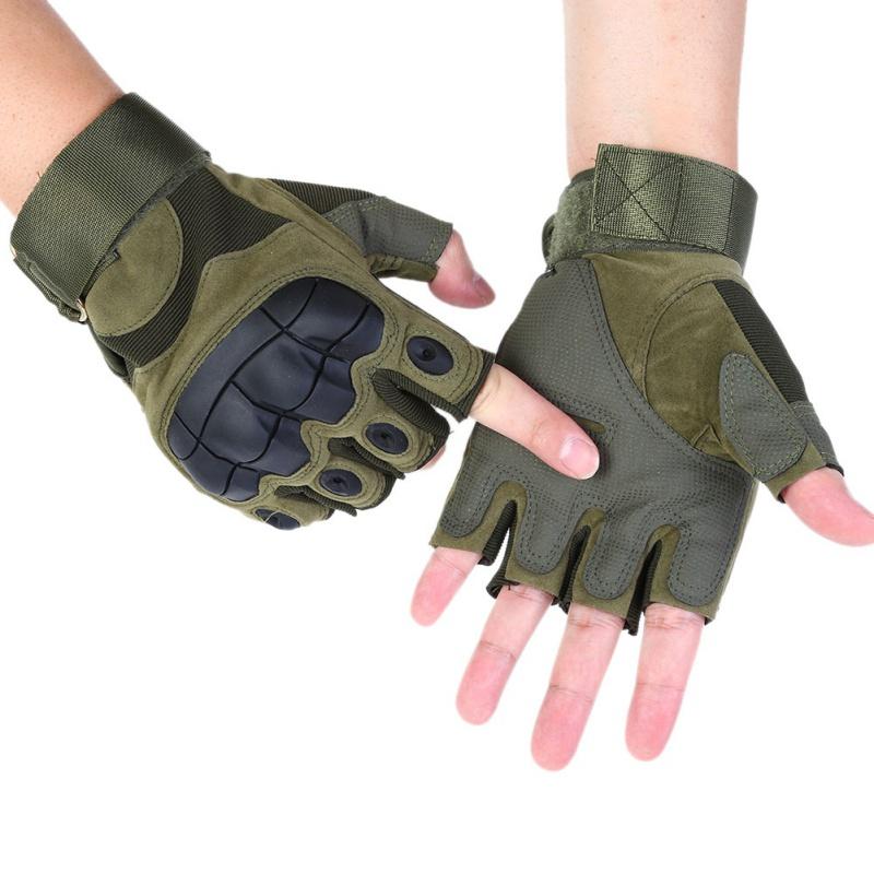 

Sports Gloves Tactical Military Hard Knuckle Half Finger Men Outdoor Hiking Paintball Hunting Army Combat, Black