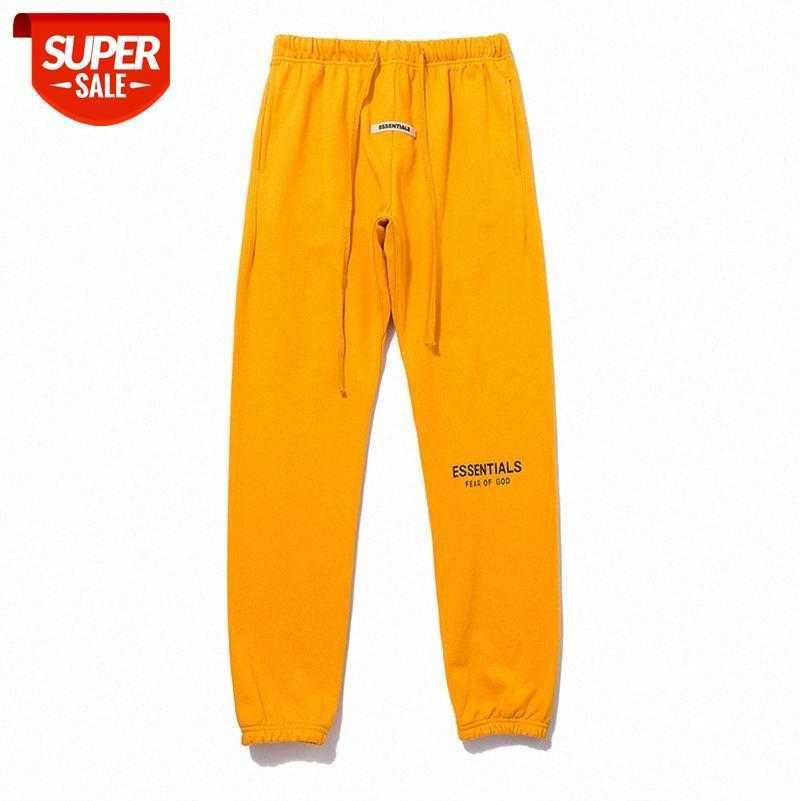 

Fear of God Luxury designer clothes Woman Womens Mens Trousers Gymshark Travis Scott 2021 ESSENTIALS 3M reflective street drawstring and tid, Black