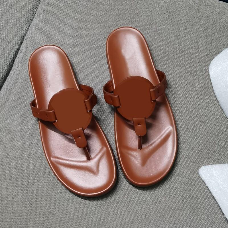 

Sandals 2021 Summer Hollow Out Solid Color Flip Flops Flat Slippers Women Genuine Leather Beach Shoes Design, Ivory