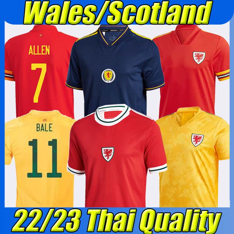 

3XL Wales soccer jerseys Scotland 2022 2023 McGINN Home BALE JAMES WILSON 21/22/23 RAMSEY ALLEN VOKES MOORE T.ROBERTS ROBERTSON maillot de football shirts men women, Wales 2022 home