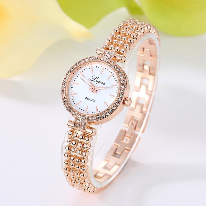 

Wristwatches LOLIA Fashion Luxury Women Watches Rhinestone Rose Gold Bracelet Womens Ladies Watch Female Clock Relogio Feminin, Silver black