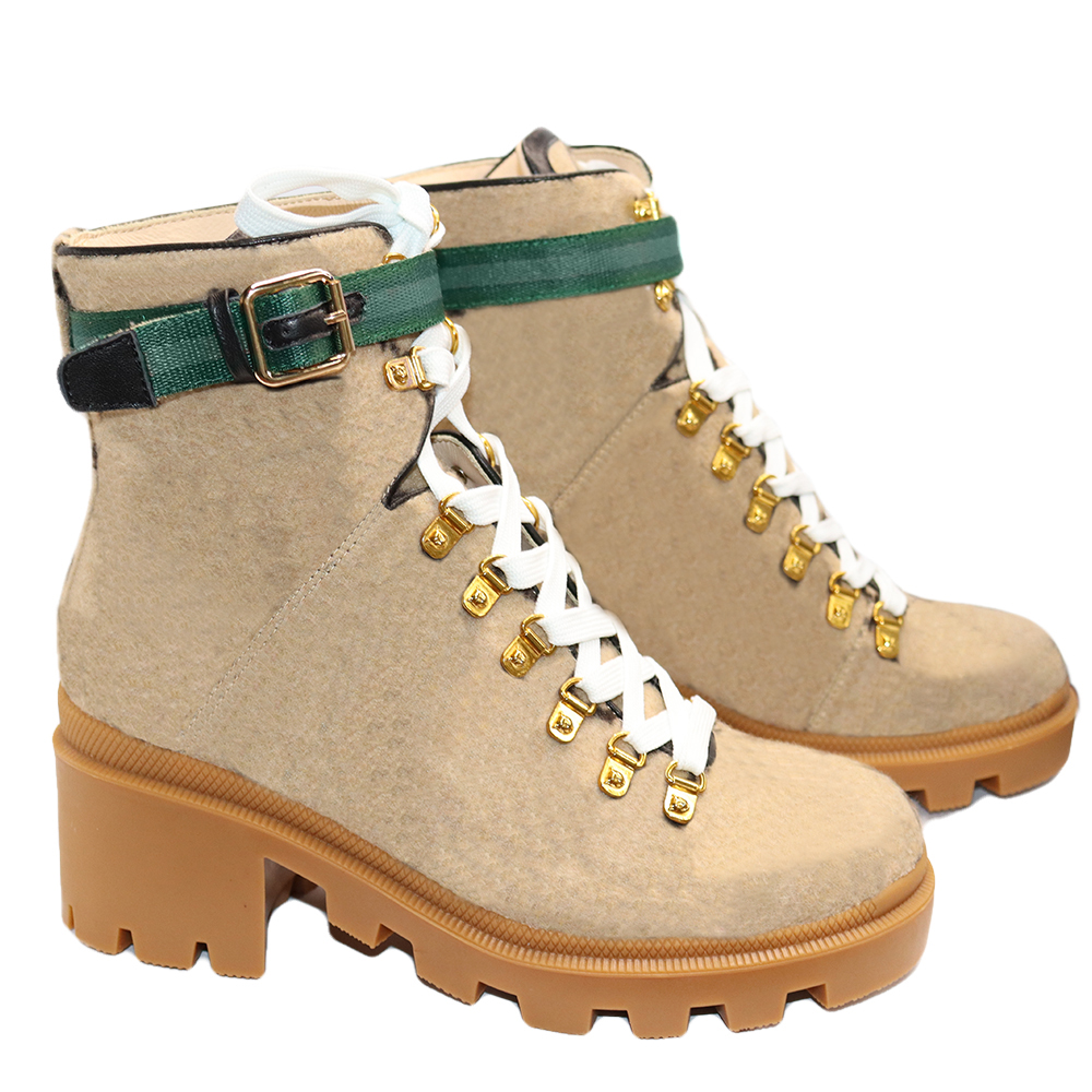 

3s Leather Boots Designer Woman Chunky Heel Martin Laureate Boot Brown Real Non-slip Classcial Lace-up Flat Ankle Booties Cowskin Fashion Shoe Top Quality, With boxs