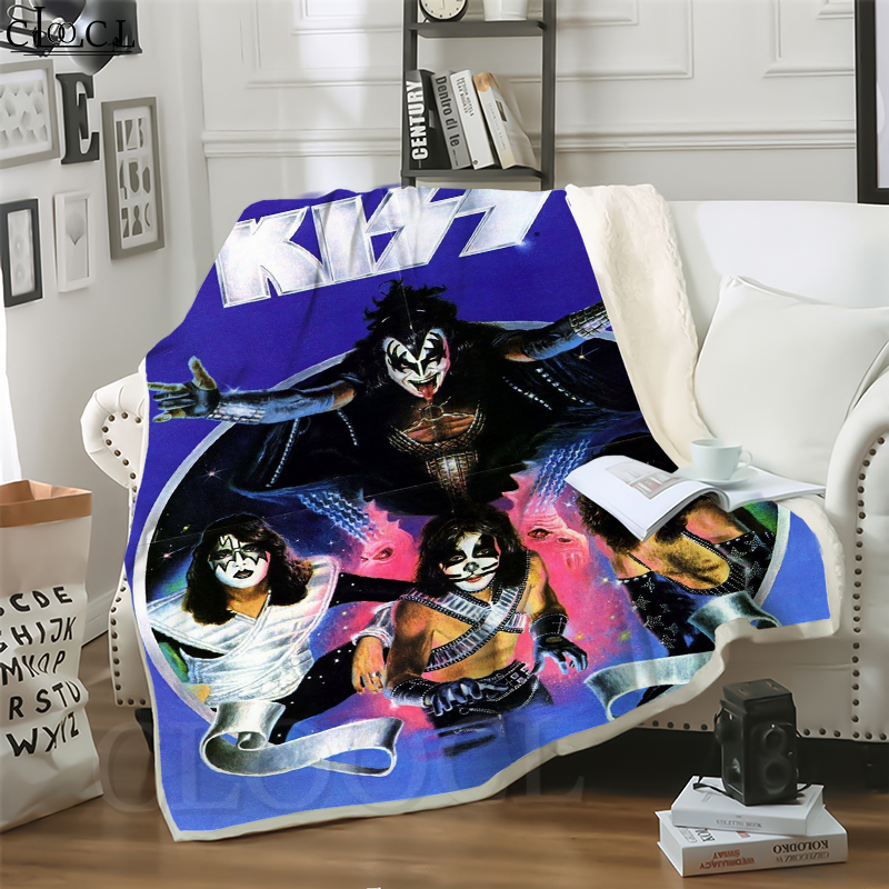 

CLOOCL Hard Rock Kiss Band 3D Print Hip-hop Style Air Conditioning Blanket Teens Bedding Throw Blankets Plush Quilt