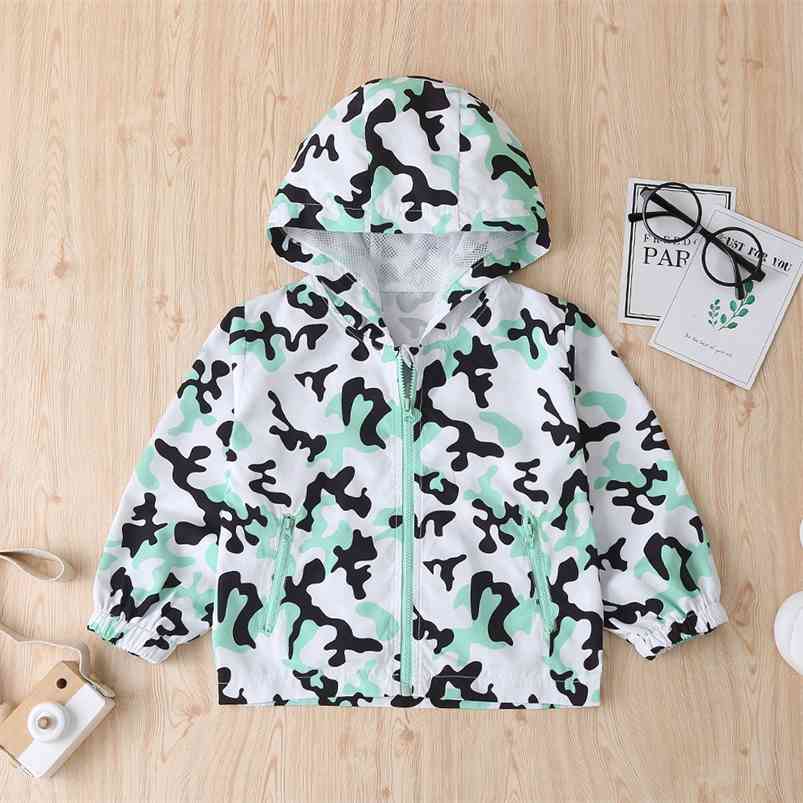 

Camouflage Kids Hoodies For Girls Children's Sweatshirt Baby Hoodie Children Clothes Clothing Zipper Sunscreen 210629, Green
