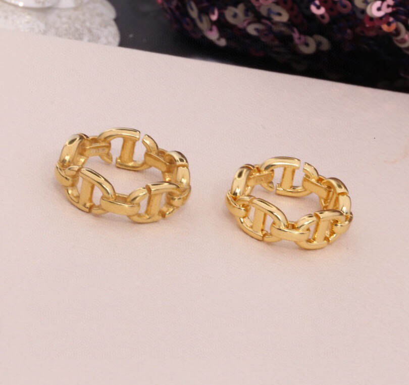 

Top quality punk hollow design 18k gold plated ring in size 6 7 8 for women wedding jewelry gift have stamp box PS4760