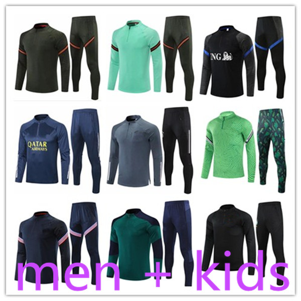 

kids + men football training suits tracksuit kit survetement foot soccer chandal futbol designers tracksuits jogging child